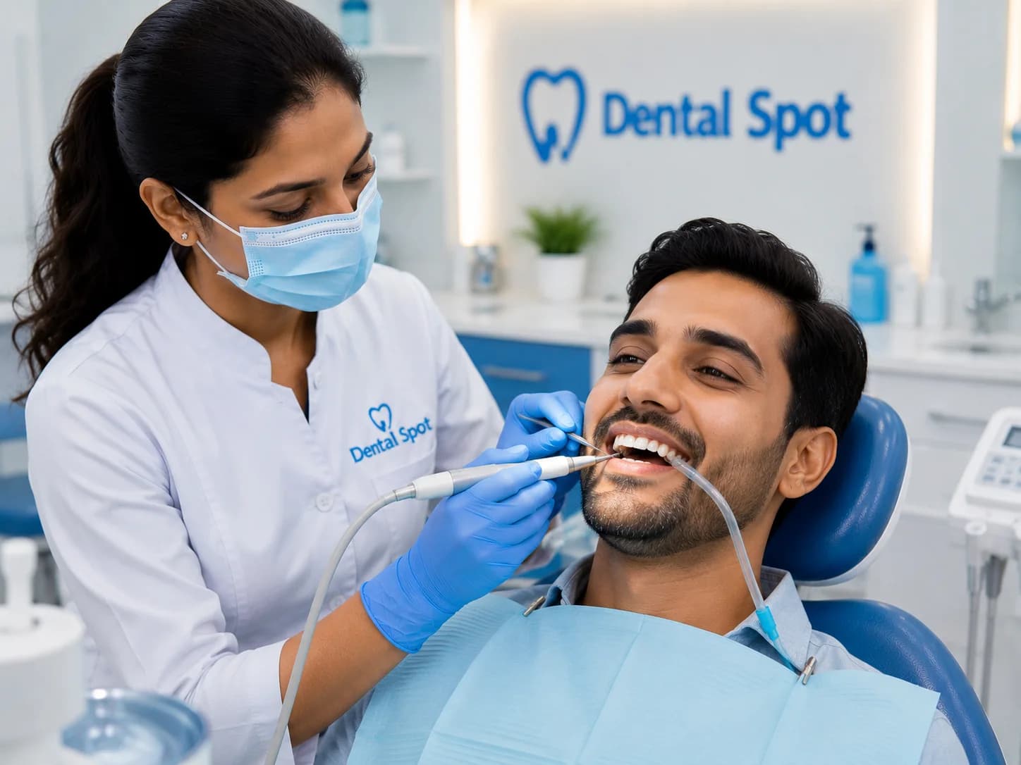 Ultrasonic dental scaling and cleaning at Dental Spot Patna